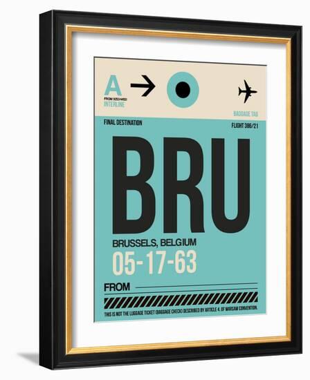 BRU Brussels Luggage Tag 1-NaxArt-Framed Art Print