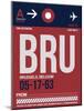 BRU Brussels Luggage Tag 2-NaxArt-Mounted Art Print