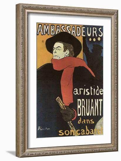 Bruant in Ambassadeurs, 1892-Henri de Toulouse-Lautrec-Framed Giclee Print