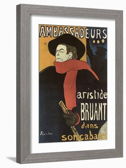 Bruant in Ambassadeurs, 1892-Henri de Toulouse-Lautrec-Framed Giclee Print