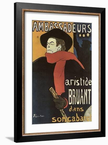 Bruant in Ambassadeurs, 1892-Henri de Toulouse-Lautrec-Framed Giclee Print