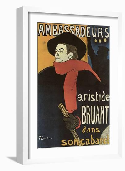 Bruant in Ambassadeurs, 1892-Henri de Toulouse-Lautrec-Framed Giclee Print