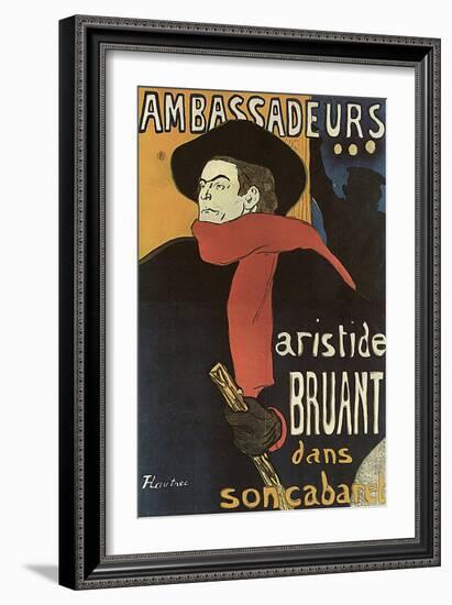 Bruant in Ambassadeurs, 1892-Henri de Toulouse-Lautrec-Framed Giclee Print