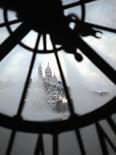 The View of Sacre Coeur Basilica from Clock in Cafe of Musee D'Orsay (Orsay Museum), Paris, France-Bruce Yuanyue Bi-Framed Photographic Print