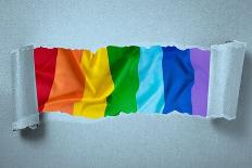 Background of Torn Cardboard Showing Rainbow Flag-Brukoik-Photographic Print