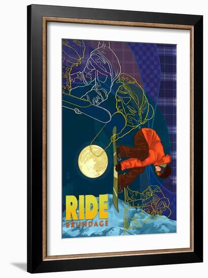 Brundage Mountain, Idaho - Timelapse Snowboarder-Lantern Press-Framed Art Print