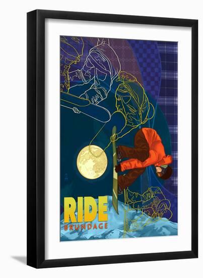 Brundage Mountain, Idaho - Timelapse Snowboarder-Lantern Press-Framed Art Print
