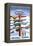 Brundage Mountain, McCall, Idaho - Ski Destination Signpost-Lantern Press-Framed Stretched Canvas