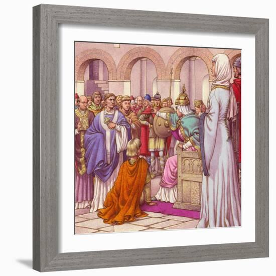 Brunehilda, Queen of the Burgundians, Expells Columbanus-Pat Nicolle-Framed Giclee Print