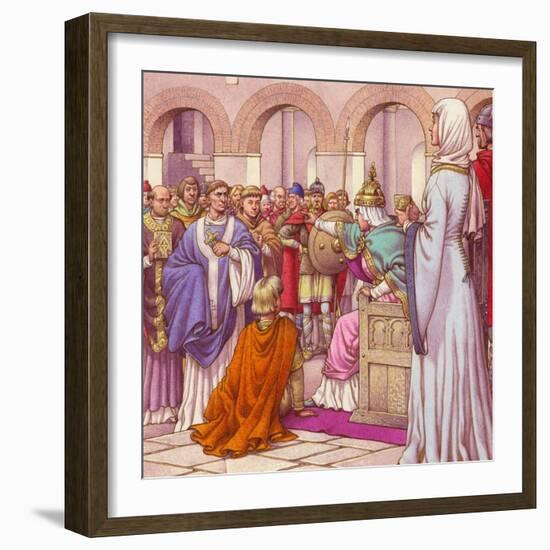 Brunehilda, Queen of the Burgundians, Expells Columbanus-Pat Nicolle-Framed Giclee Print