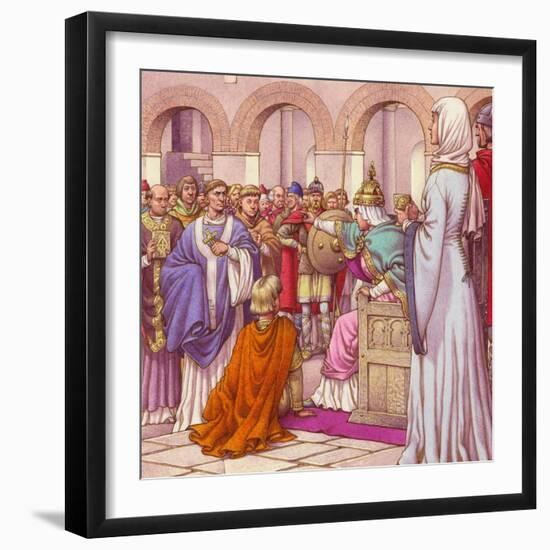 Brunehilda, Queen of the Burgundians, Expells Columbanus-Pat Nicolle-Framed Giclee Print