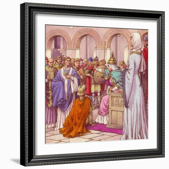 Brunehilda, Queen of the Burgundians, Expells Columbanus-Pat Nicolle-Framed Giclee Print