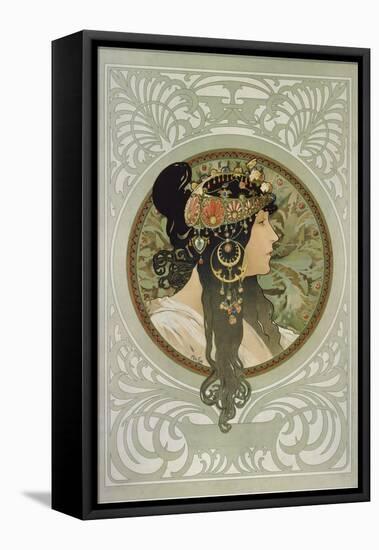 Brunette, 1897-Alphonse Mucha-Framed Premier Image Canvas