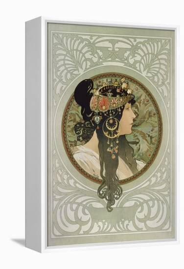 Brunette, 1897-Alphonse Mucha-Framed Premier Image Canvas