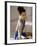 Brunette Stretching-null-Framed Photographic Print