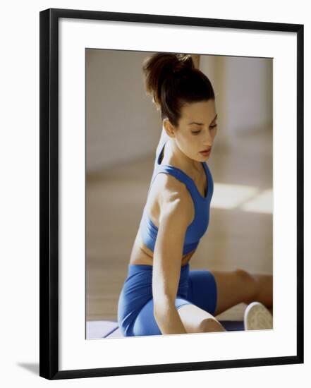 Brunette Stretching-null-Framed Photographic Print