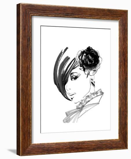 Brunette with Rose-FS Studio-Framed Giclee Print