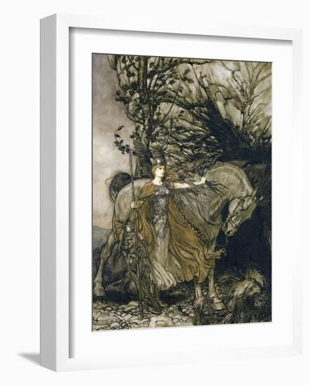 Brunnhilde, 1910-Arthur Rackham-Framed Giclee Print