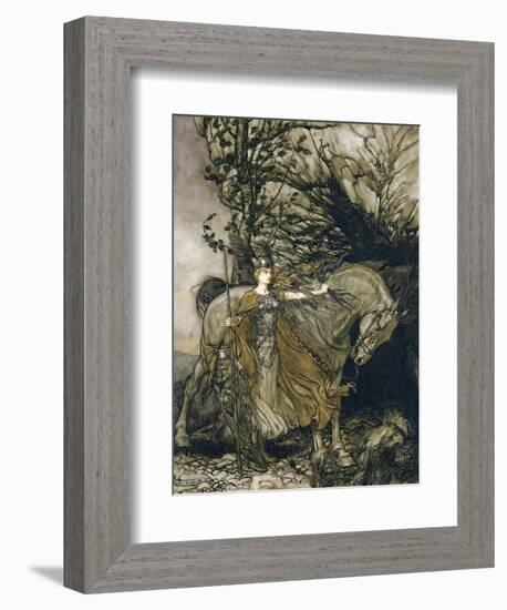 Brunnhilde, 1910-Arthur Rackham-Framed Giclee Print