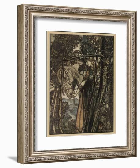 Brunnhilde and Horse-Arthur Rackham-Framed Photographic Print