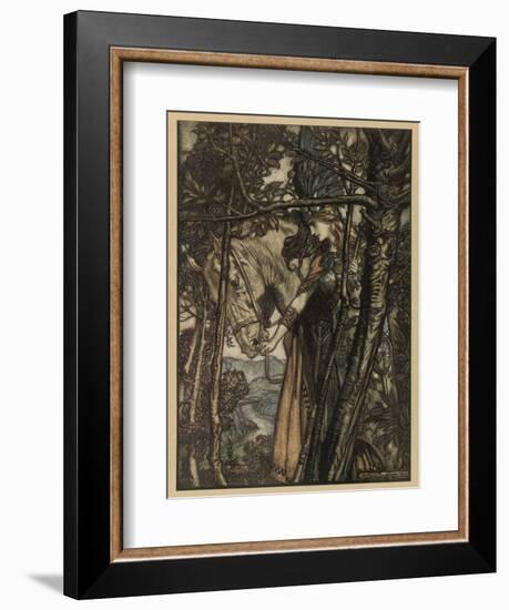 Brunnhilde and Horse-Arthur Rackham-Framed Photographic Print