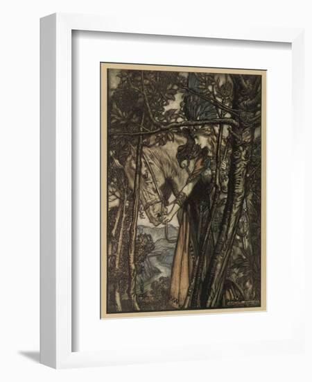 Brunnhilde and Horse-Arthur Rackham-Framed Photographic Print