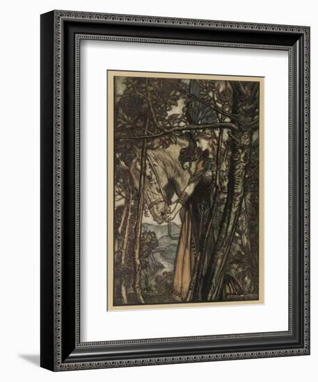 Brunnhilde and Horse-Arthur Rackham-Framed Photographic Print