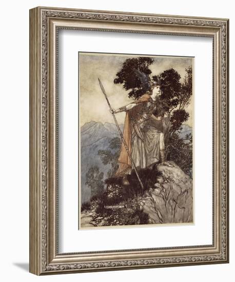 Brunnhilde, from 'The Rhinegold and the Valkyrie', 1910-Arthur Rackham-Framed Giclee Print