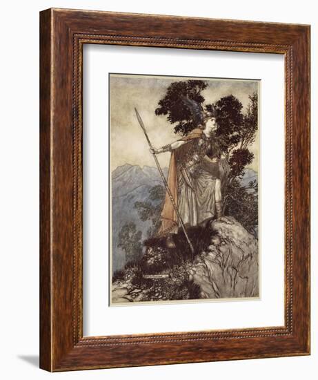 Brunnhilde, from 'The Rhinegold and the Valkyrie', 1910-Arthur Rackham-Framed Giclee Print