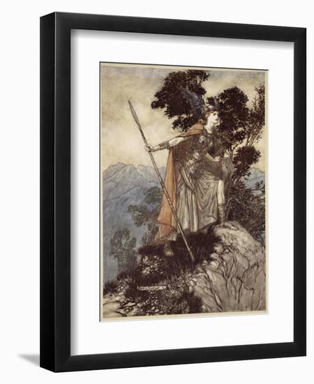 Brunnhilde, from 'The Rhinegold and the Valkyrie', 1910-Arthur Rackham-Framed Giclee Print