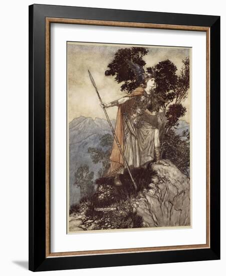 Brunnhilde, from 'The Rhinegold and the Valkyrie', 1910-Arthur Rackham-Framed Premium Giclee Print