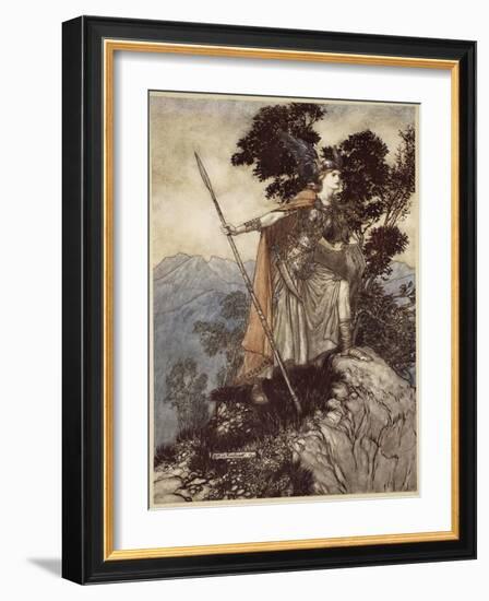 Brunnhilde, from 'The Rhinegold and the Valkyrie', 1910-Arthur Rackham-Framed Premium Giclee Print