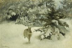 Winter Landscape with Fox and Hounds-Bruno Liljefors-Framed Giclee Print