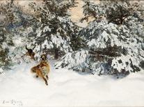 A Cat and a Chaffinch, 1885, by Bruno Liljefors, 1860–1939, Swedish painting,-Bruno Liljefors-Art Print