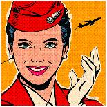 Flight attendant red-Bruno Pozzo-Art Print