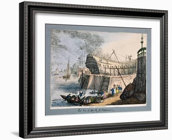 Brunswick Dock, Blackwall, London, 1806-Thomas Rowlandson-Framed Giclee Print