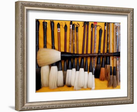 Brushes at a Chinese Street Market, China-Bruce Behnke-Framed Photographic Print