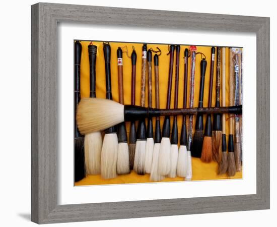 Brushes at a Chinese Street Market, China-Bruce Behnke-Framed Photographic Print