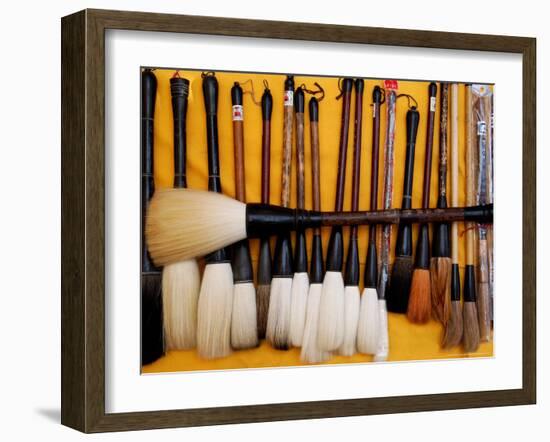 Brushes at a Chinese Street Market, China-Bruce Behnke-Framed Photographic Print