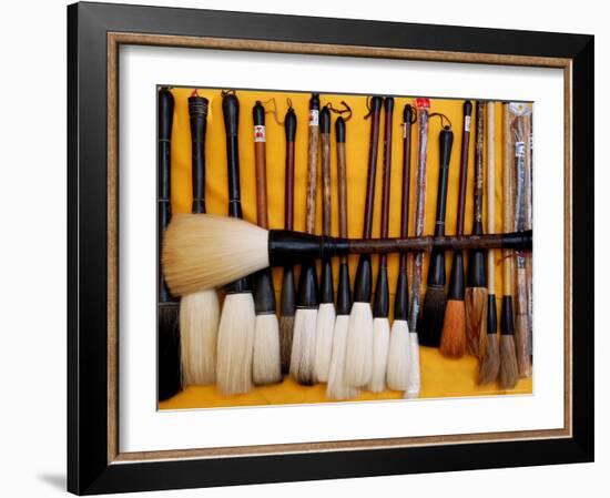 Brushes at a Chinese Street Market, China-Bruce Behnke-Framed Photographic Print