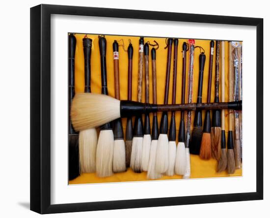 Brushes at a Chinese Street Market, China-Bruce Behnke-Framed Photographic Print