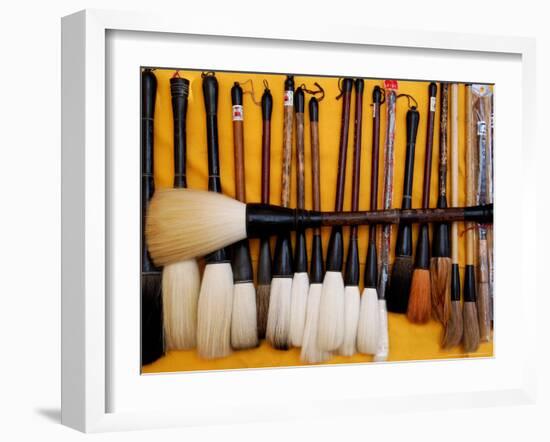 Brushes at a Chinese Street Market, China-Bruce Behnke-Framed Photographic Print