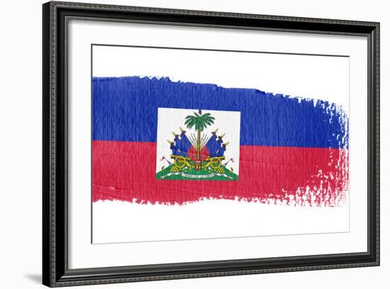 Brushstroke Flag Haiti-robodread-Framed Art Print