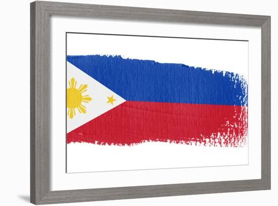 Brushstroke Flag Philippines-robodread-Framed Art Print