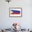 Brushstroke Flag Philippines-robodread-Framed Art Print displayed on a wall