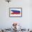 Brushstroke Flag Philippines-robodread-Framed Art Print displayed on a wall