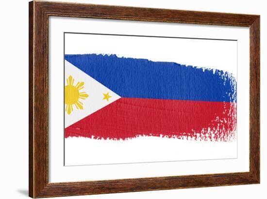 Brushstroke Flag Philippines-robodread-Framed Art Print