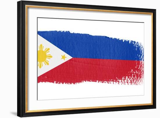 Brushstroke Flag Philippines-robodread-Framed Art Print