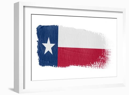 Brushstroke Flag Texas-robodread-Framed Art Print