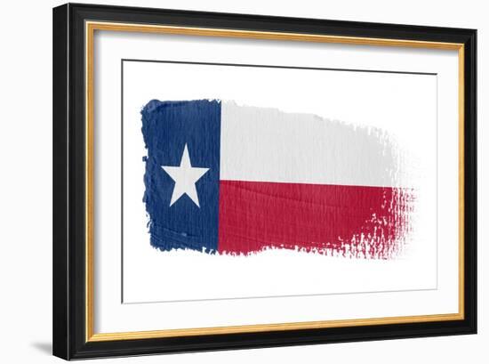 Brushstroke Flag Texas-robodread-Framed Art Print